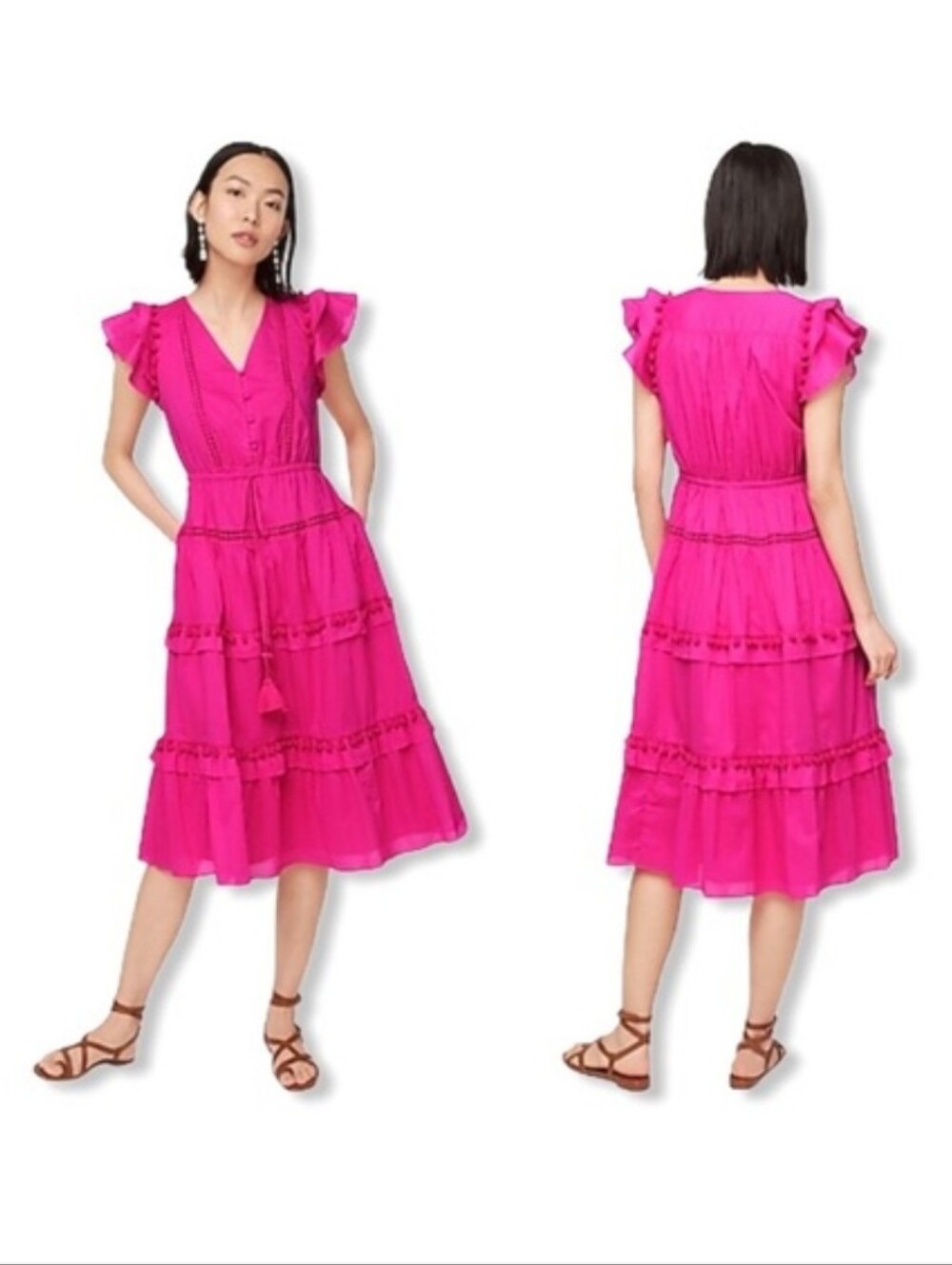 J. Crew Pink Pom Pom Dress